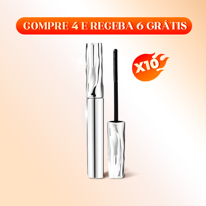 Rímel à prova d'água com fibras para um volume natural