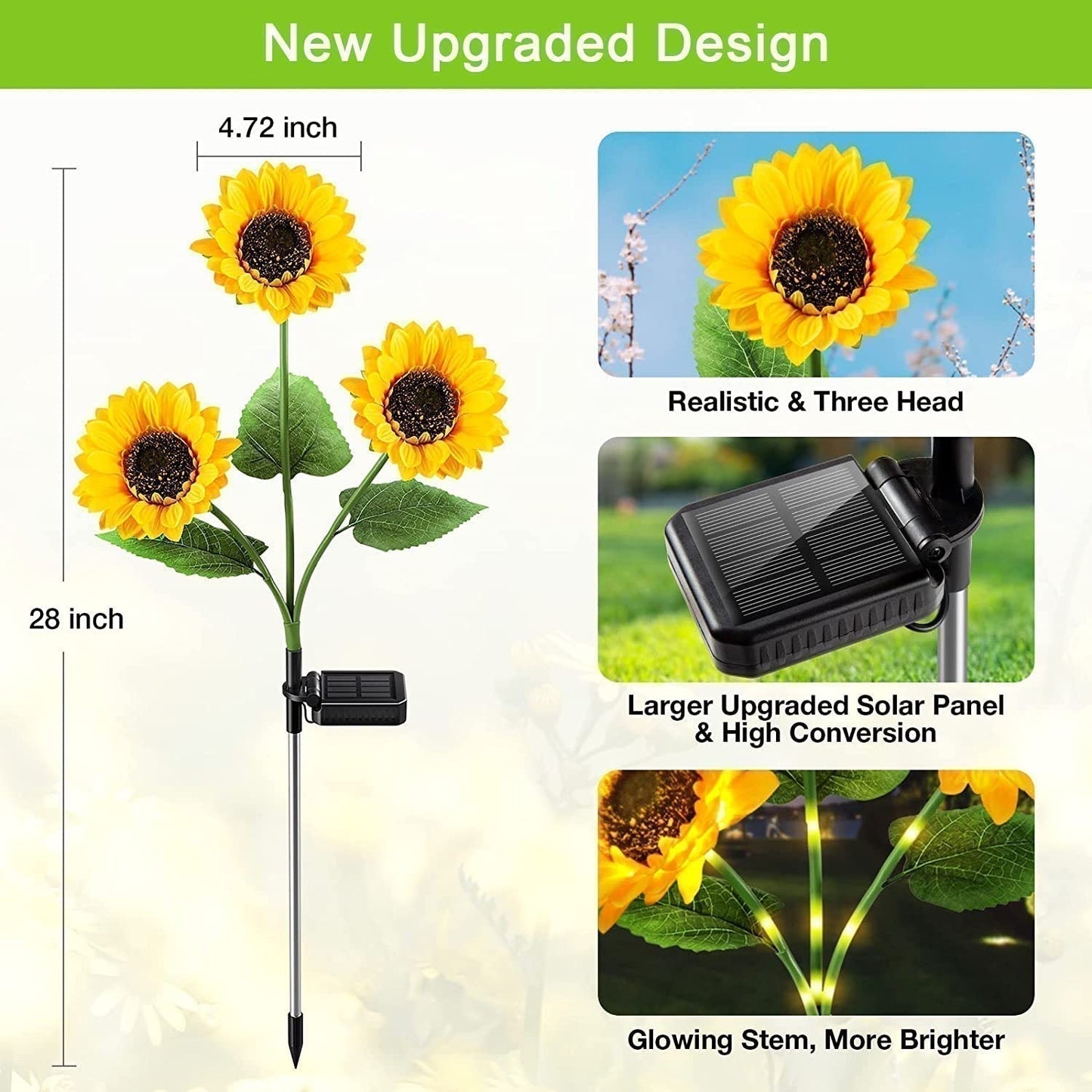 🌻PROMOÇÃO RELÂMPAGO COM 50% DE DESCONTO! Luzes solares em forma de girassol – Decoração luminosa para o jardim ✨🌿【Apresse-se】