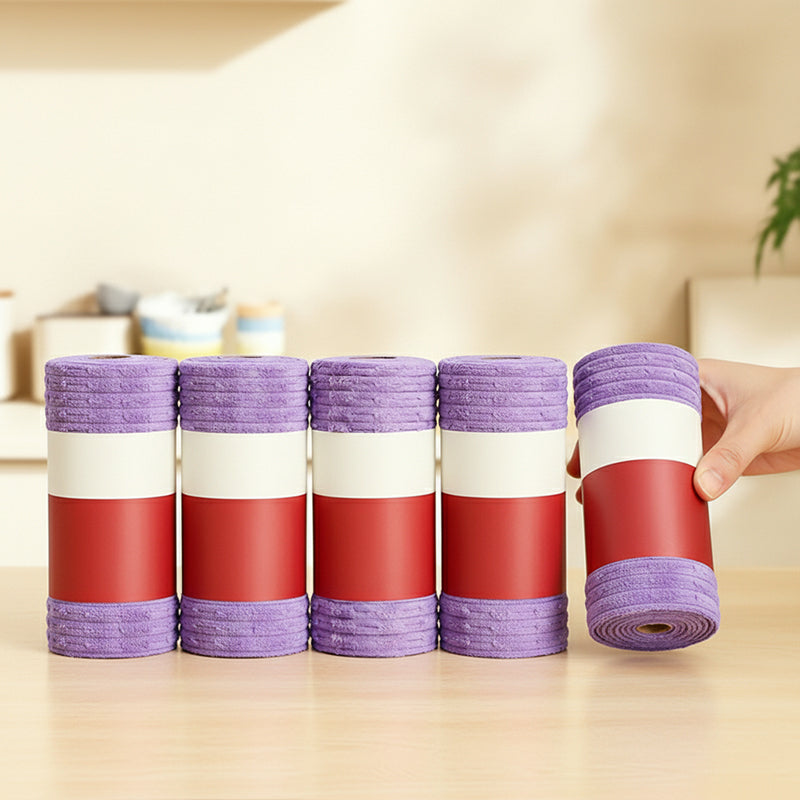 🧹 50% DE DESCONTO🔥 – Rolo de pano de limpeza reutilizável com rasgo | Multiusos, lavável & econômico – Perfeito para cozinha, banheiro e carro