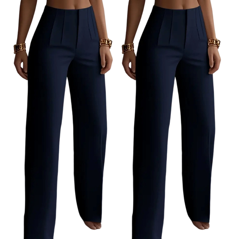 🔥 50% DE DESCONTO – Calça de Terno de Cintura Alta com Pregas e Perna Larga | Fluida, elegante & versátil para todos os momentos