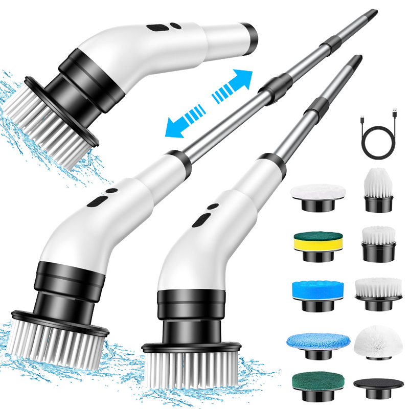 🧹50% DE DESCONTO – Escova Elétrica Multifuncional com Cabo Extensível | Alcança lugares altos, remove gordura & fácil de usar