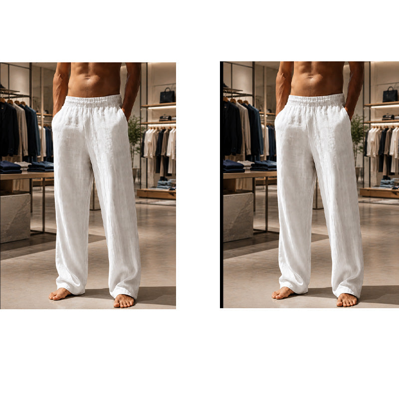 👖 50% DE DESCONTO – Calças Casuais de Linho para Homem | Leves, confortáveis & ideais para o verão