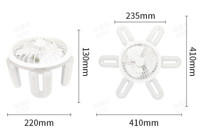 💡 50% DE DESCONTO – Ventilador com Luz Criativo e Dobrável | Compacto, prático & ideal para viagens 🌬️✨