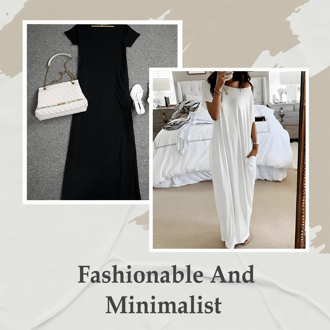 🔥 50% DE DESCONTO – Vestido Longo Solto com Estilo Limpo | Valoriza todas as silhuetas, confortável & elegante 👗👌