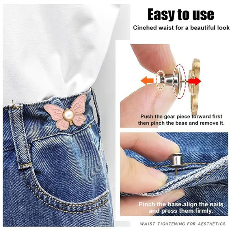 🦋 50% DE DESCONTO – Fivela Ajustável de Cintura Borboleta | Compre 1 Leve 9 Grátis, prática & versátil