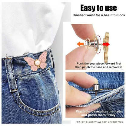 🦋 50% DE DESCONTO – Fivela Ajustável de Cintura Borboleta | Compre 1 Leve 9 Grátis, prática & versátil