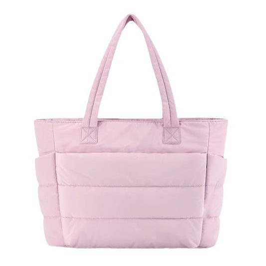 👜Wasserdichte Luftpolstertasche für Damen, 20 l, flauschige Tragetasche, gesteppte Laptop-Schulterhandtasche