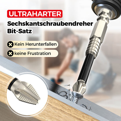 💥Sechskant-Bitsatz mit rutschhemmender Gewindestruktur, schlagfest &amp; hochmagnetisch(HRC 62)