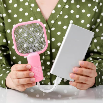 🦟 50% DE DESCONTO – Raquete Elétrica 2 em 1 com Lâmpada Atrai Mosquitos | USB, portátil & eficaz 🚫