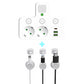 EU-Stecker-Wandler-Steckdose mit 4 Steckdosen, Multi-Port-Wanddose mit unabhängigem Schalter und kleinem Nachtlichtadapter
