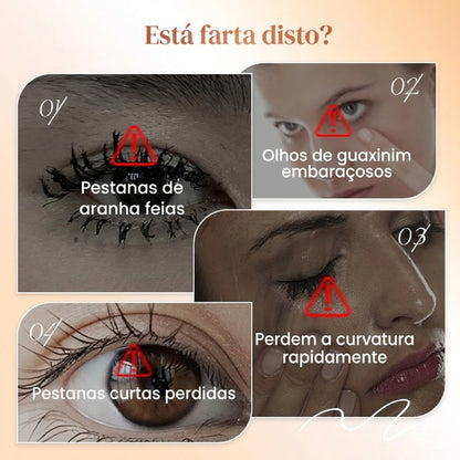 Rímel à prova d'água com fibras para um volume natural