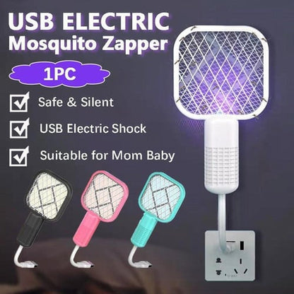 🦟 50% DE DESCONTO – Raquete Elétrica 2 em 1 com Lâmpada Atrai Mosquitos | USB, portátil & eficaz 🚫