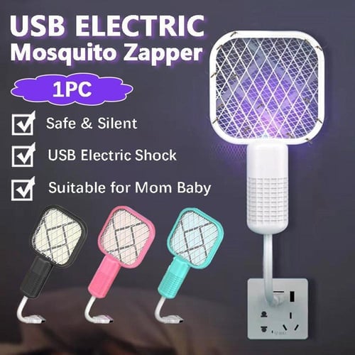 🦟 50% DE DESCONTO – Raquete Elétrica 2 em 1 com Lâmpada Atrai Mosquitos | USB, portátil & eficaz 🚫