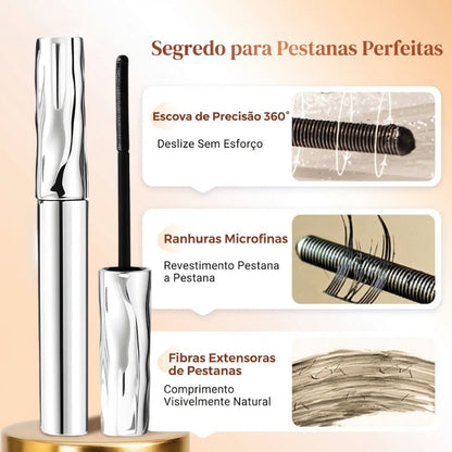 Rímel à prova d'água com fibras para um volume natural