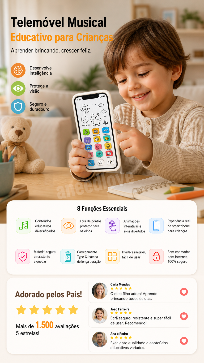 📱 50% DE DESCONTO – Smartphone Educativo para Crianças | Pedagógico, protege os olhos & ideal para aprendizagem ✨👶