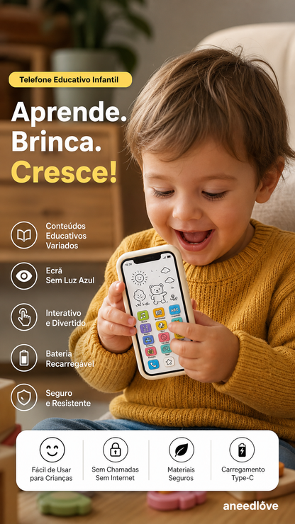 📱 50% DE DESCONTO – Smartphone Educativo para Crianças | Pedagógico, protege os olhos & ideal para aprendizagem ✨👶