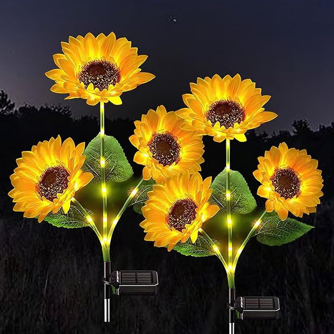 🌻PROMOÇÃO RELÂMPAGO COM 50% DE DESCONTO! Luzes solares em forma de girassol – Decoração luminosa para o jardim ✨🌿【Apresse-se】