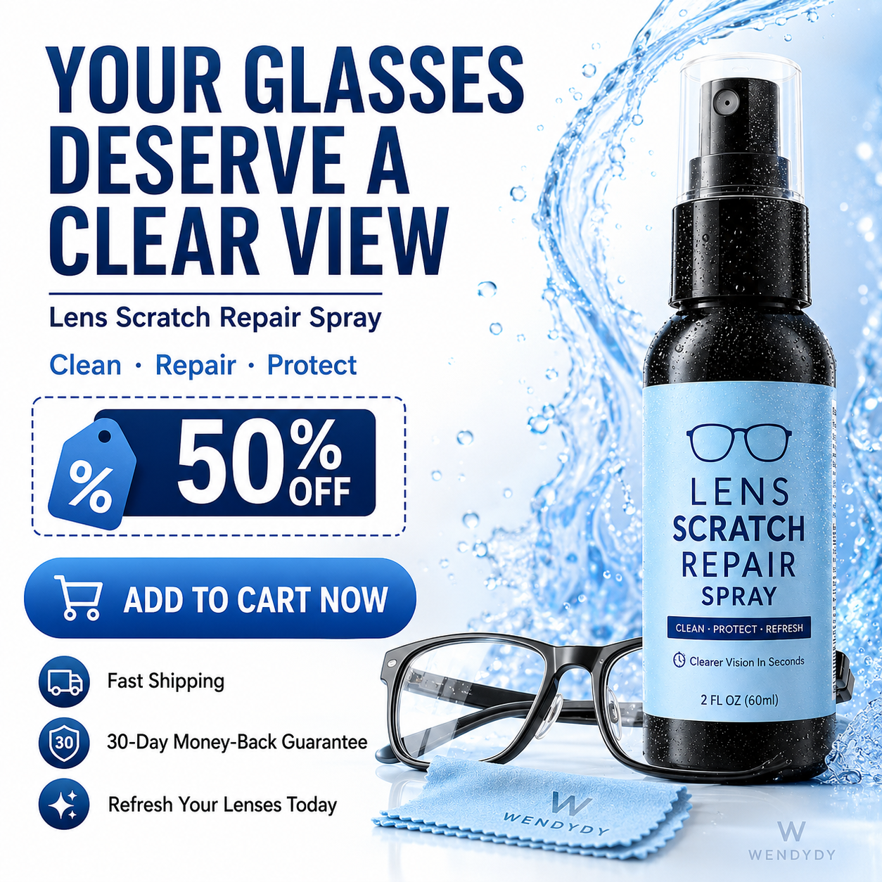 🔧 50% DE DESCONTO – Spray para Reparo de Arranhões em Lentes | Remove riscos, restaura a clareza & fácil aplicação