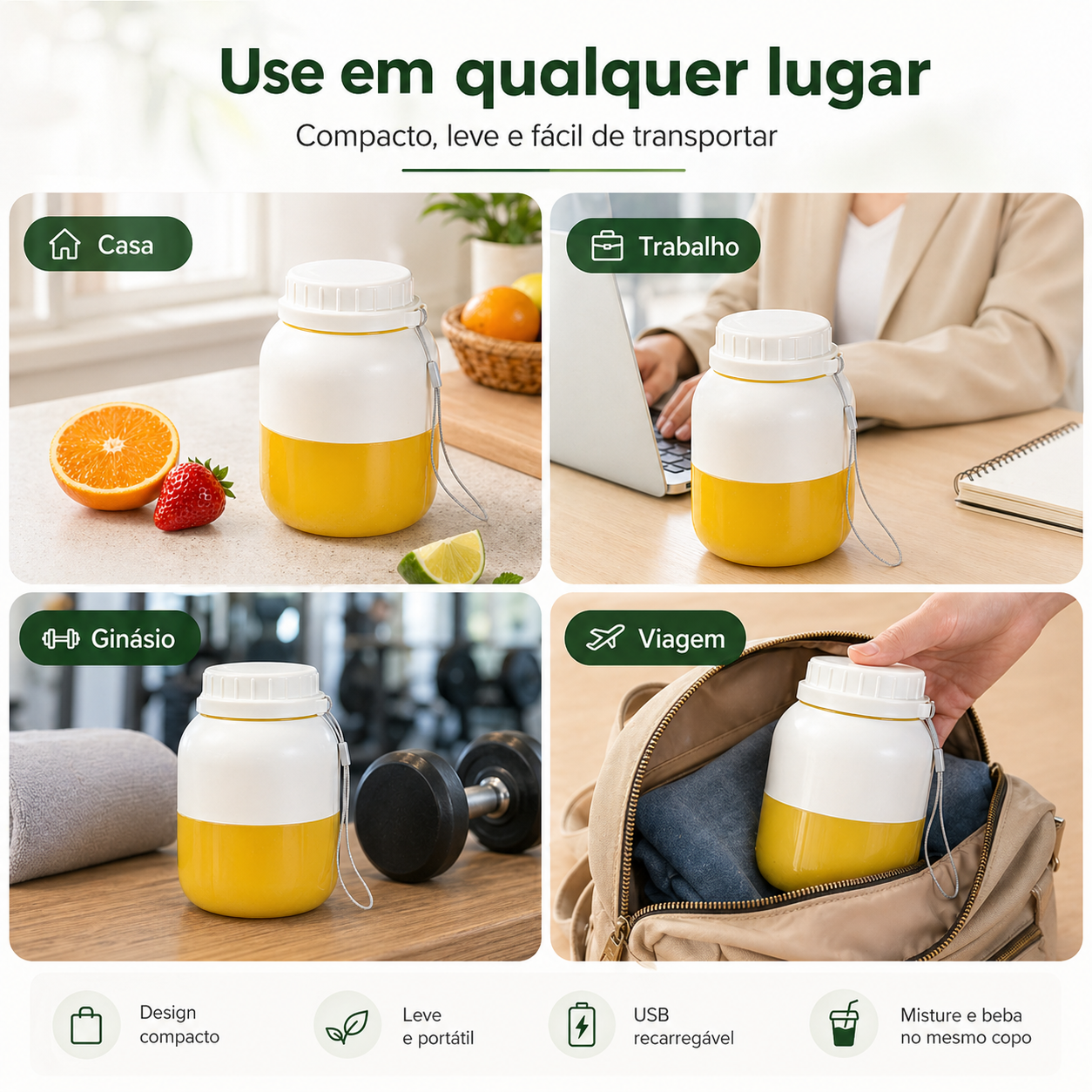 🔥 Promoção 🔥 Liquidificador de copo portátil sem fio | USB recarregável & fácil de limpar
