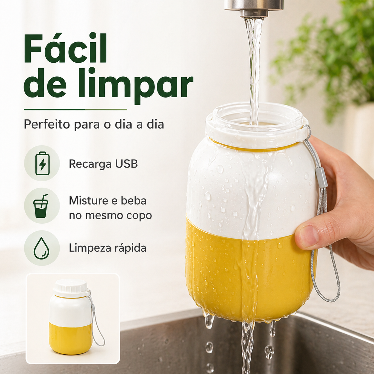 🔥 Promoção 🔥 Liquidificador de copo portátil sem fio | USB recarregável & fácil de limpar