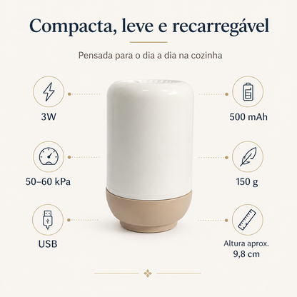 🔋 50% DE DESCONTO🔥 – Bomba elétrica portátil para selagem a vácuo | Remove o ar em segundos – Conserva alimentos por mais tempo