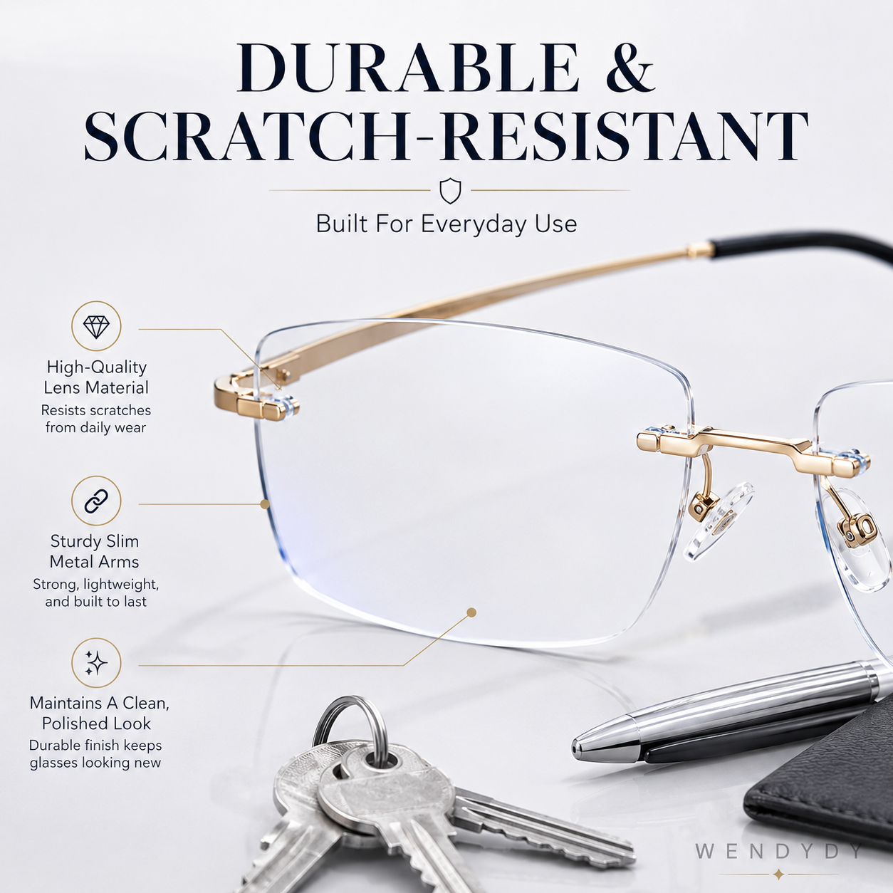 🔥50% DE DESCONTO🔍 Óculos sem aro com filtro de luz azul | Tecnologia avançada de filtragem de luz azul · 👓 Design elegante sem aro · Perfeitos tanto para ocasiões informais como profissionai