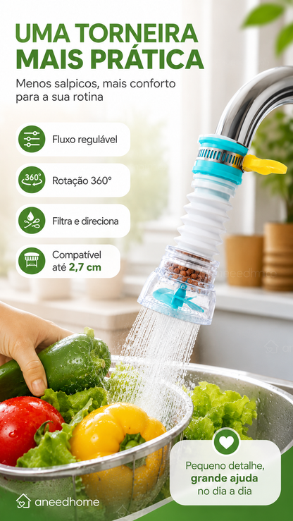 🚰 50% DE DESCONTO – Filtro Anti-Salpicos para Torneira | Reduz respingos, fácil instalação & água mais limpa