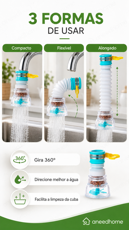 🚰 50% DE DESCONTO – Filtro Anti-Salpicos para Torneira | Reduz respingos, fácil instalação & água mais limpa