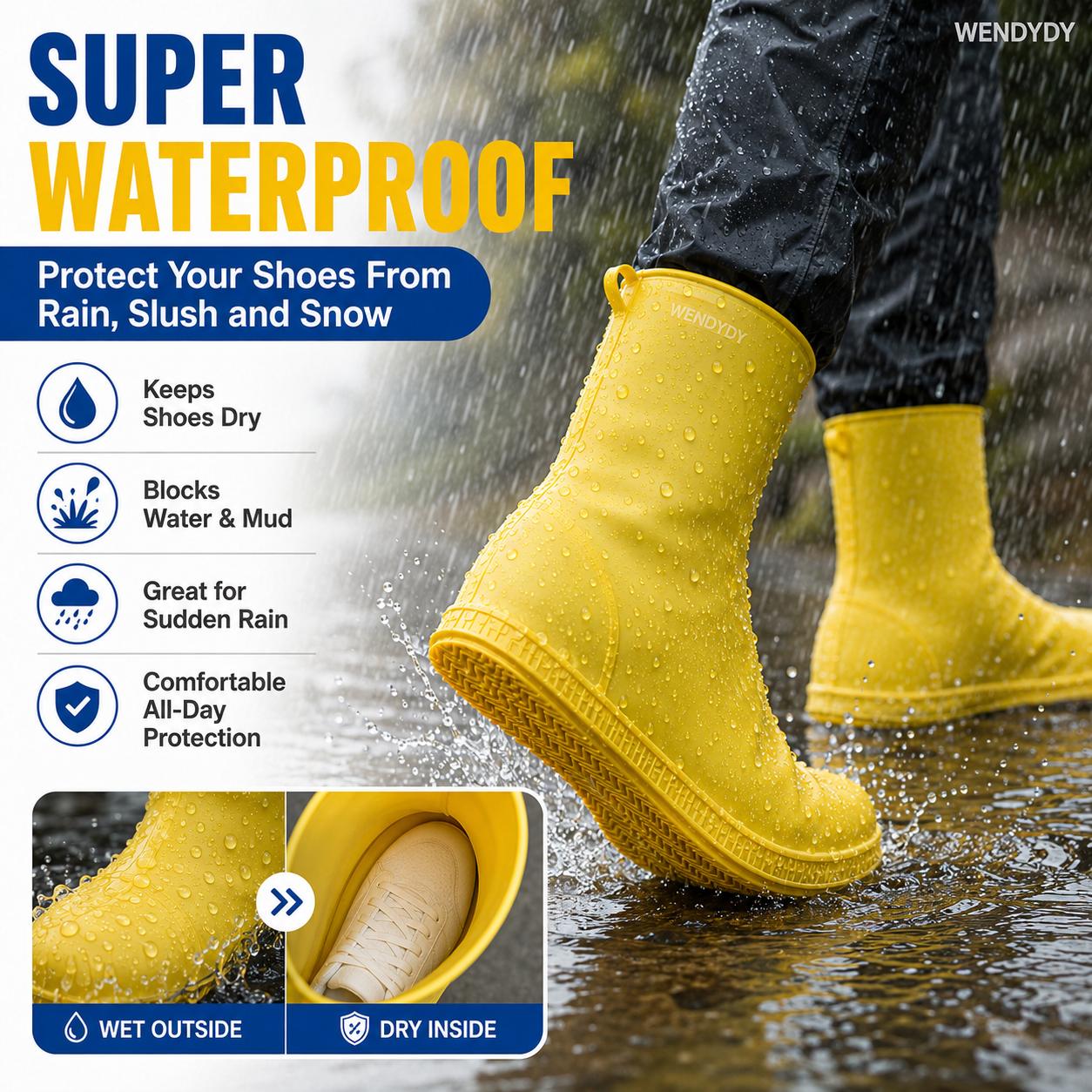 🦺 50% DE DESCONTO – Capa de Sapatos Impermeável e Resistente | Grossa, durável & proteção total