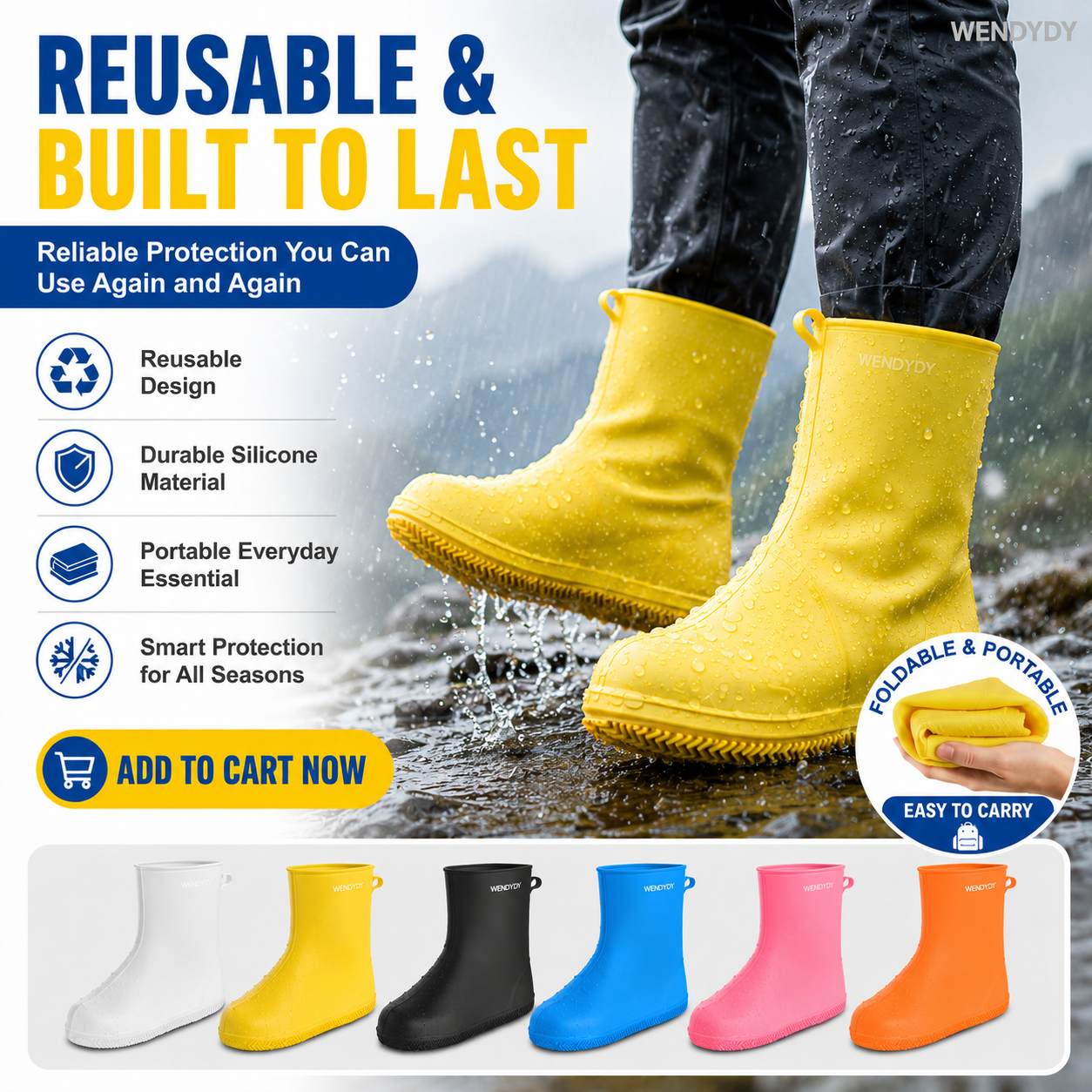 🦺 50% DE DESCONTO – Capa de Sapatos Impermeável e Resistente | Grossa, durável & proteção total