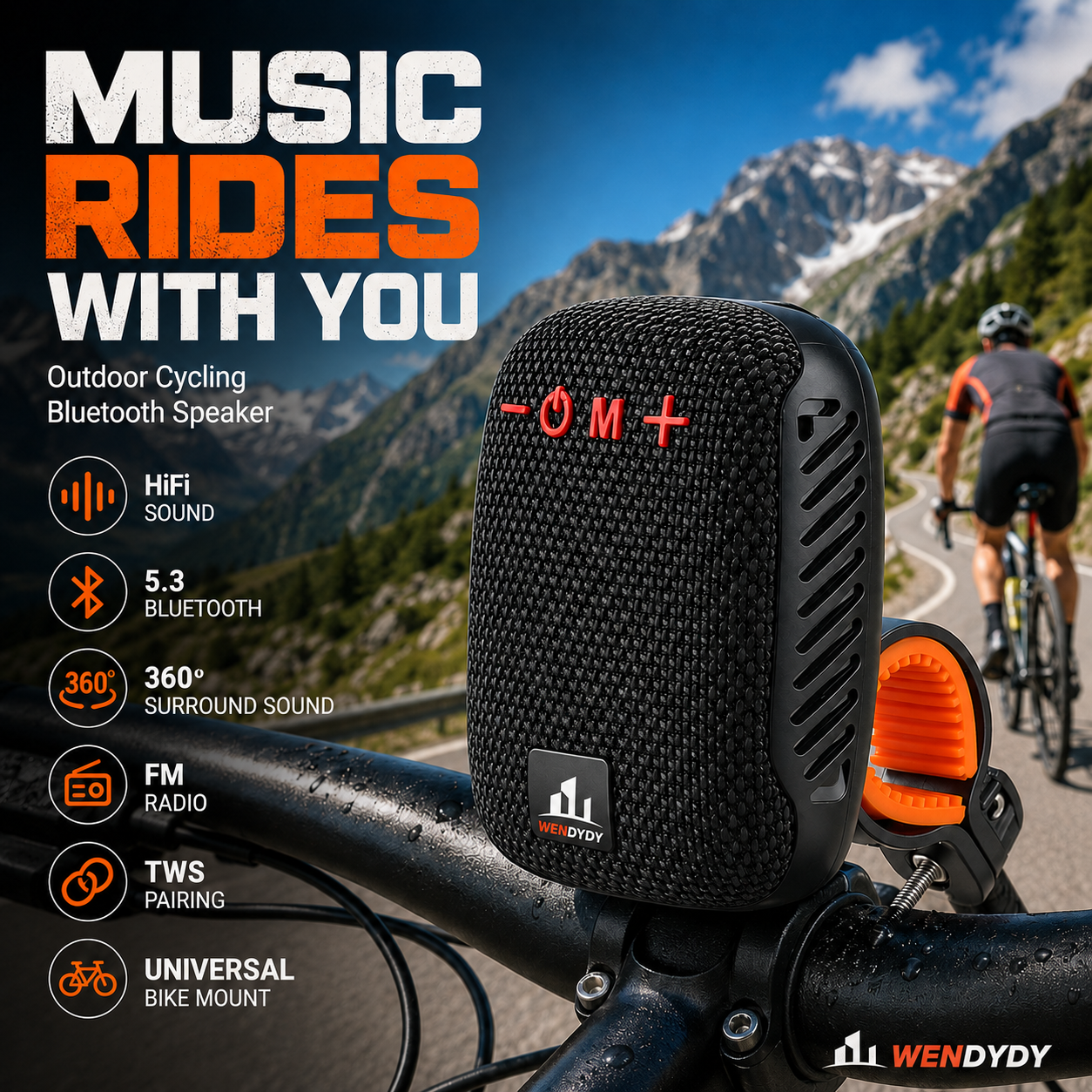 🚲 50% DE DESCONTO – Coluna Bluetooth Impermeável para Bicicleta | IPX5, TWS, som potente & fácil montagem 🎵🔊