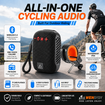 🚲 50% DE DESCONTO – Coluna Bluetooth Impermeável para Bicicleta | IPX5, TWS, som potente & fácil montagem 🎵🔊