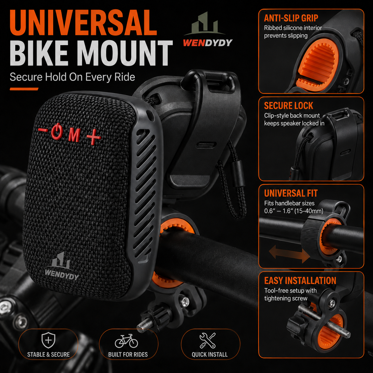 🚲 50% DE DESCONTO – Coluna Bluetooth Impermeável para Bicicleta | IPX5, TWS, som potente & fácil montagem 🎵🔊