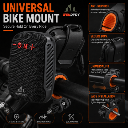 🚲 50% DE DESCONTO – Coluna Bluetooth Impermeável para Bicicleta | IPX5, TWS, som potente & fácil montagem 🎵🔊