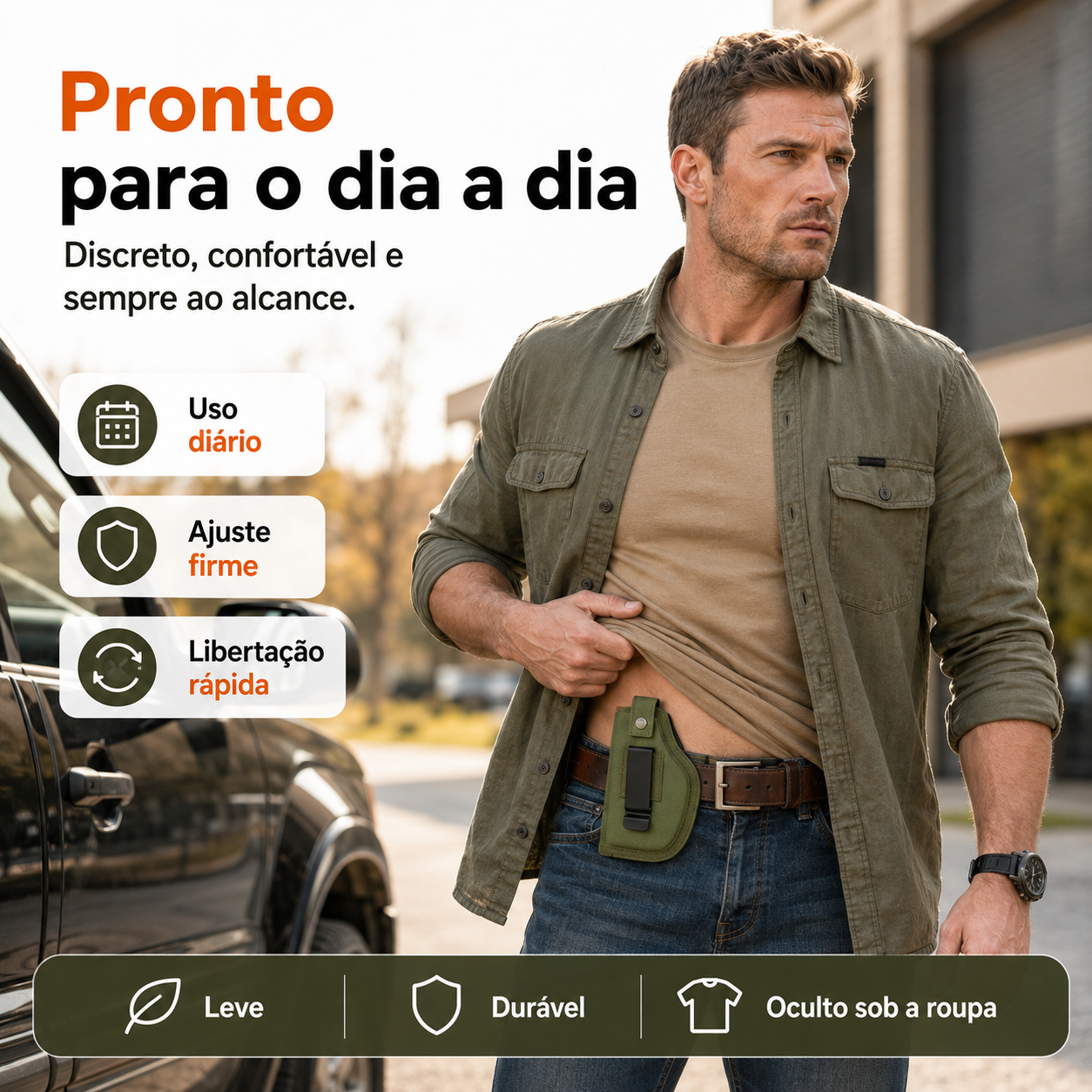 🔫 50% DE DESCONTO – Coldre de Pistola Leve e Durável | Para porte oculto, confortável & discreto
