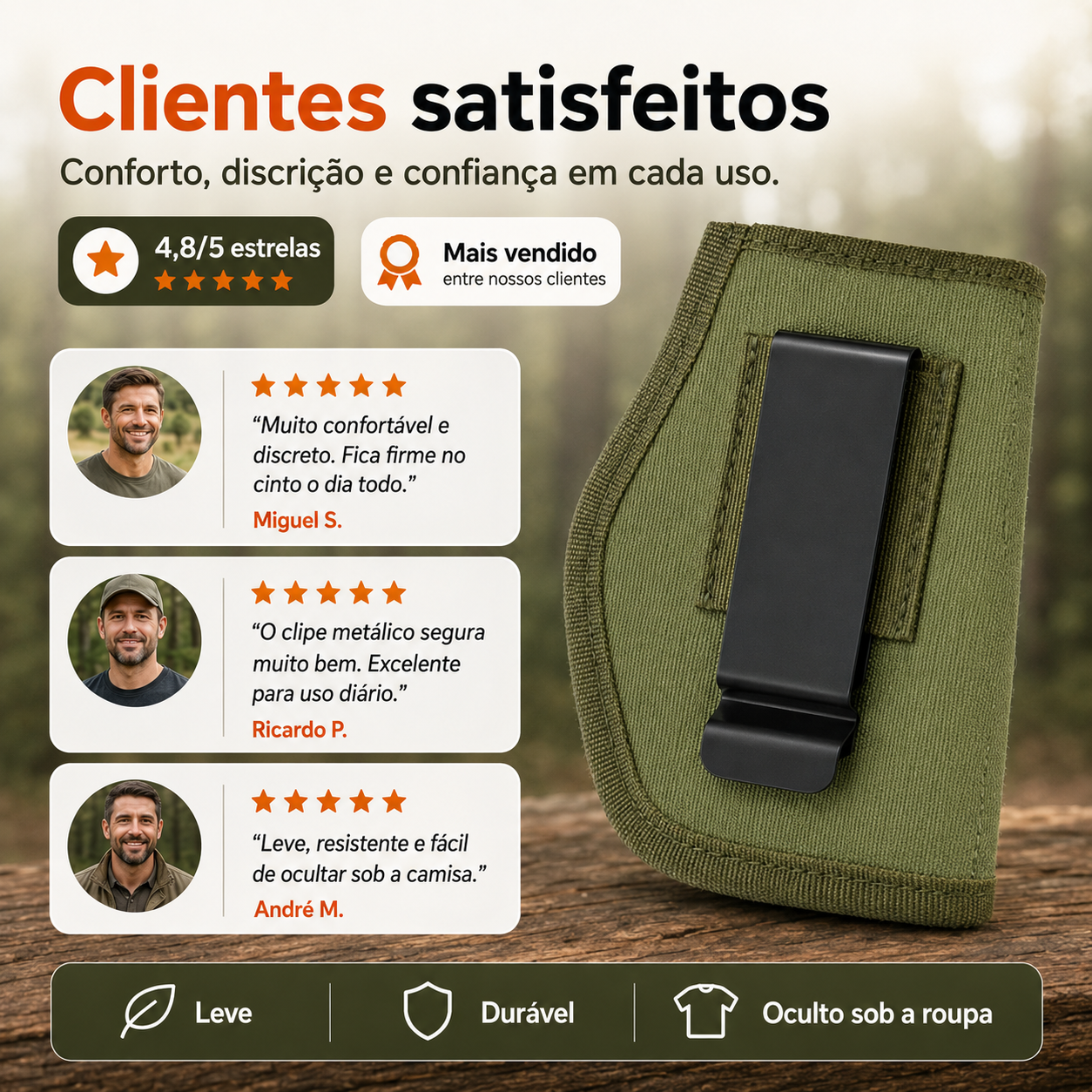 🔫 50% DE DESCONTO – Coldre de Pistola Leve e Durável | Para porte oculto, confortável & discreto