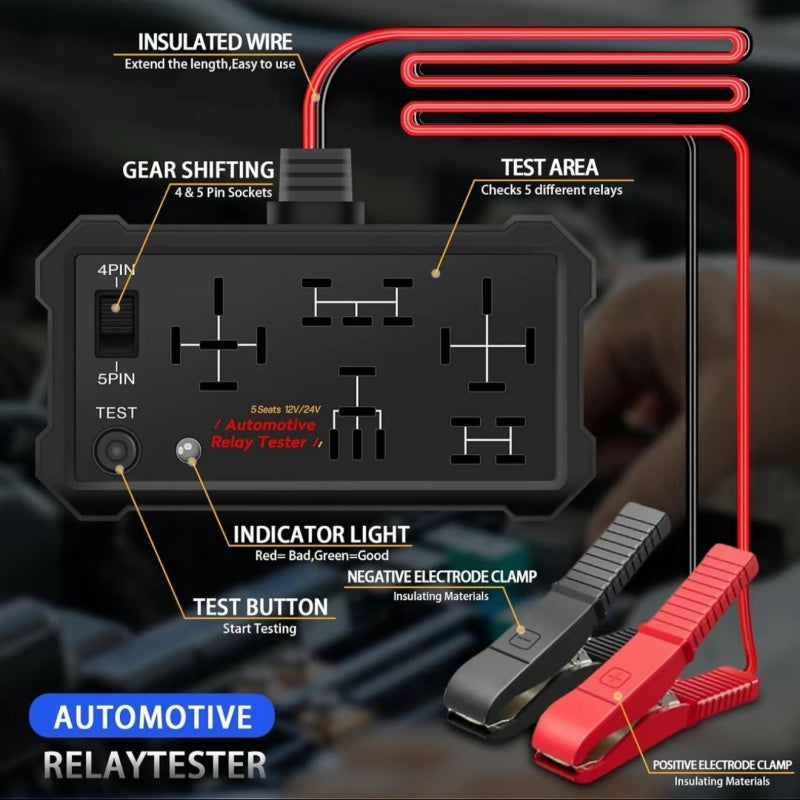🔧 50% DE DESCONTO – Testador de Relé Automotivo 12V/24V | Diagnóstico rápido, fácil uso & preciso