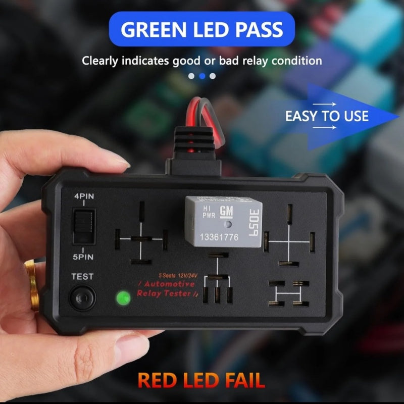 🔧 50% DE DESCONTO – Testador de Relé Automotivo 12V/24V | Diagnóstico rápido, fácil uso & preciso