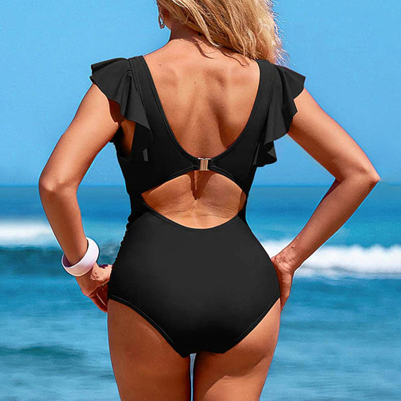 👙 68% OFF NOW! 💃 Sexy Ruffled One-Piece Swimsuit – Ruffle Detail, Tummy Control & Vibrant Colors 🌊