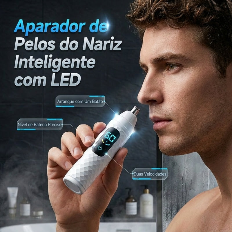 Aparador de pelos do nariz recarregável