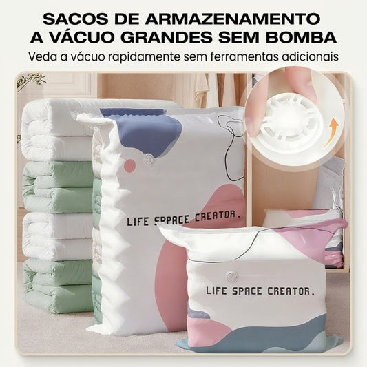 Sacos de Armazenamento a Vácuo Grandes Sem Bomba