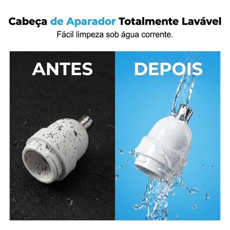 Aparador de pelos do nariz recarregável