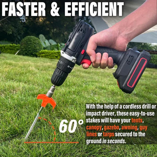 ⛺ 50% DE DESCONTO – Estacas Âncora de Rosca 8" para Barraca | Fixação firme, fácil instalação & resistente