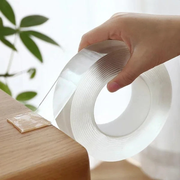 ✨ 50% DE DESCONTO – Fita Adesiva Transparente Reutilizável | Sem resíduos, dupla face & prática