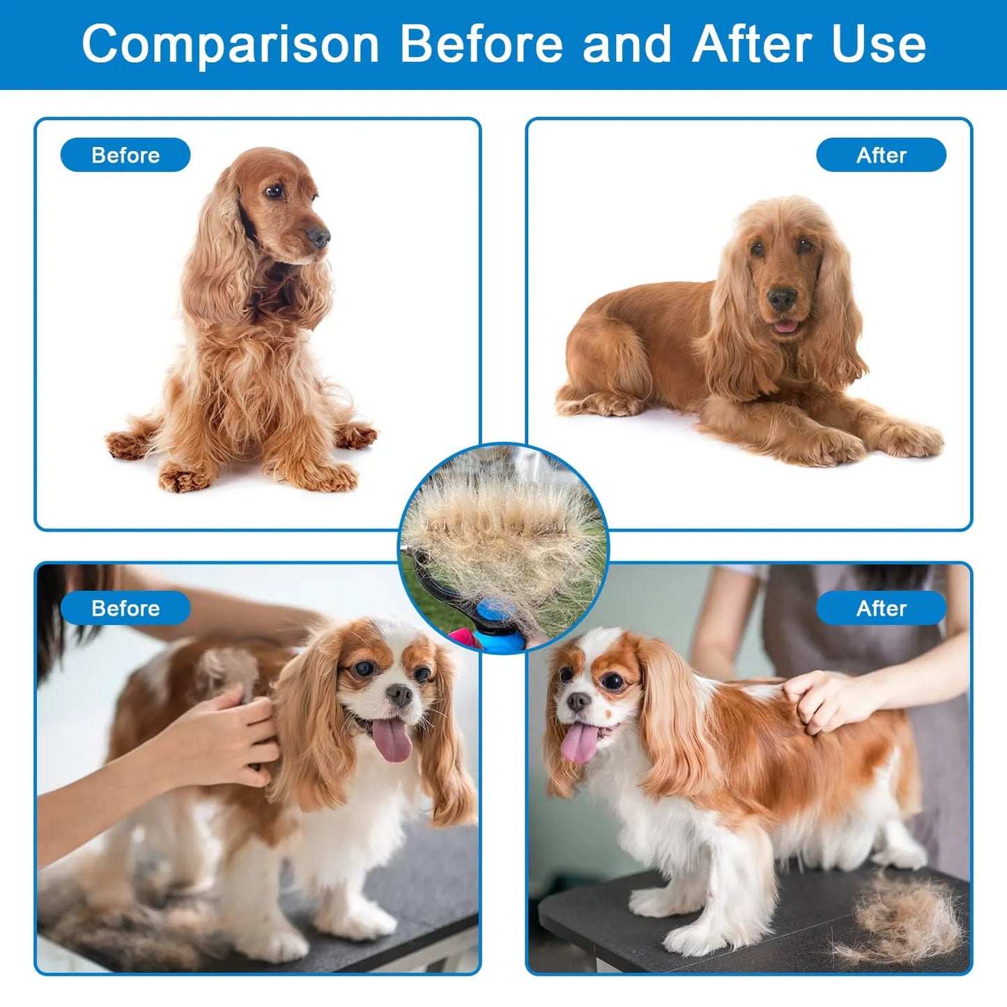 🐾 50% DE DESCONTO – Escova Profissional para Desembaraçar Cães e Gatos | Remove nós suavemente, cuida do pelo & fácil de usar