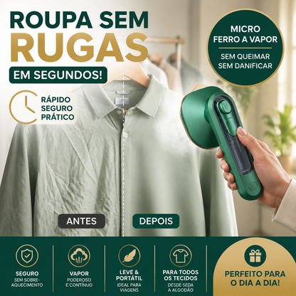 🧥 50% DE DESCONTO – Ferro Elétrico Portátil Mini | Oferta por tempo limitado, compacto, fácil de usar & ideal para viagens