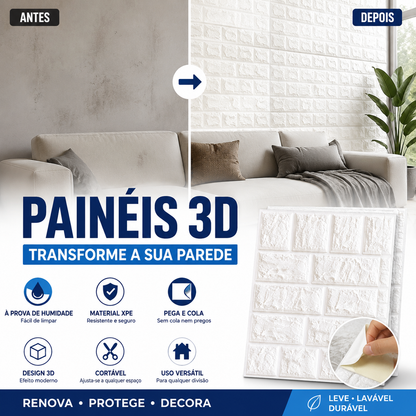 🎨 50% DE DESCONTO – Painel de Parede 3D Texturizado Autocolante | Fácil instalação, decoração rápida & transforma qualquer espaço 🏡