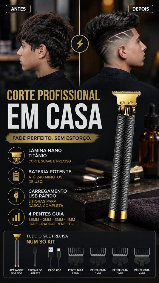✂️ 50% DE DESCONTO – Aparador de Cabelo Sem Fio | Oferta especial, presente ideal, corte fácil & prático ✨🎁