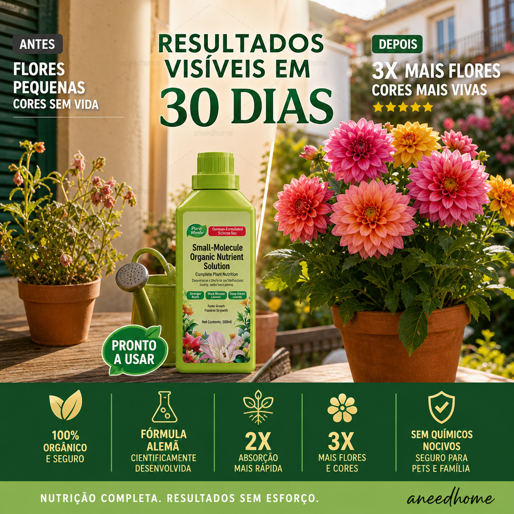 🌱 50% DE DESCONTO – Solução Nutriente Orgânica para Plantas | Promove crescimento, suave para mudas & absorção rápida