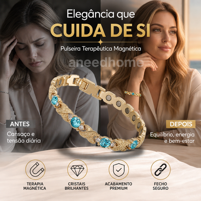 💎 50% DE DESCONTO – Pulseira Magnética com Pedras | Estilo e bem-estar 24/7, leve, ajustável & presente ideal 💖